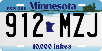 MN license plate 912MZJ