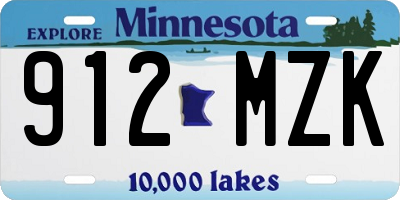 MN license plate 912MZK