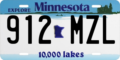 MN license plate 912MZL