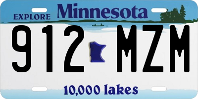 MN license plate 912MZM
