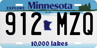 MN license plate 912MZQ