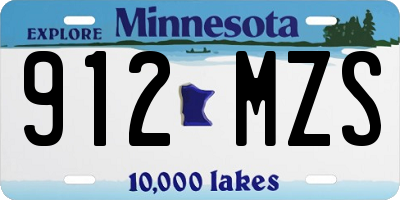 MN license plate 912MZS
