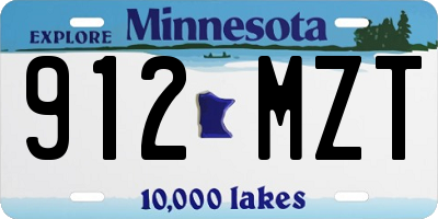MN license plate 912MZT