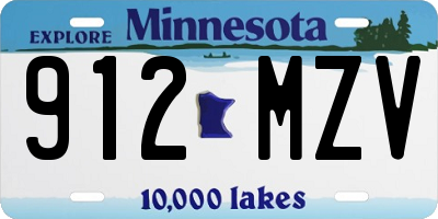 MN license plate 912MZV