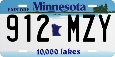 MN license plate 912MZY