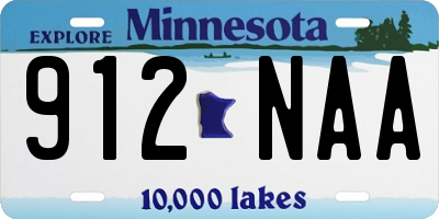 MN license plate 912NAA