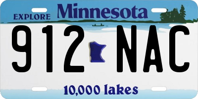 MN license plate 912NAC