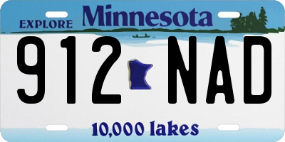 MN license plate 912NAD