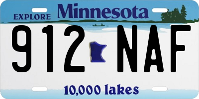 MN license plate 912NAF