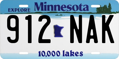 MN license plate 912NAK