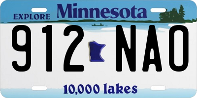 MN license plate 912NAO