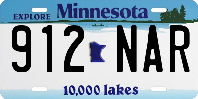MN license plate 912NAR
