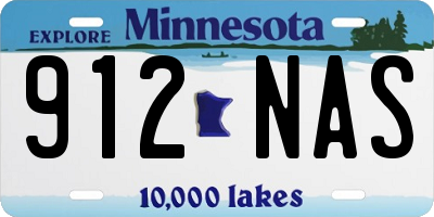 MN license plate 912NAS