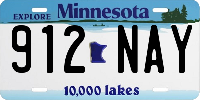 MN license plate 912NAY