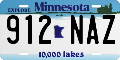 MN license plate 912NAZ