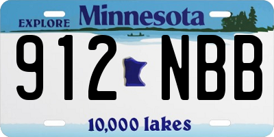 MN license plate 912NBB