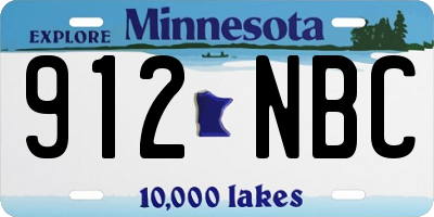 MN license plate 912NBC