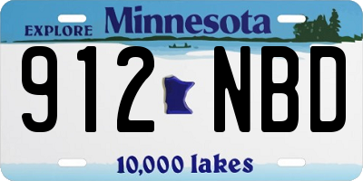 MN license plate 912NBD