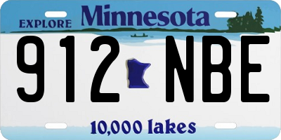 MN license plate 912NBE