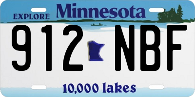 MN license plate 912NBF
