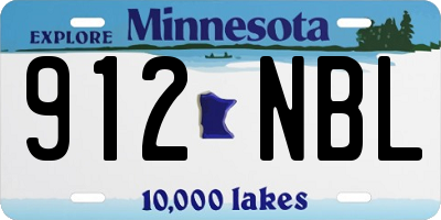 MN license plate 912NBL