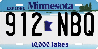 MN license plate 912NBQ