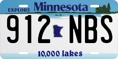 MN license plate 912NBS