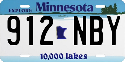MN license plate 912NBY