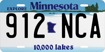 MN license plate 912NCA
