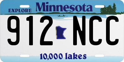MN license plate 912NCC