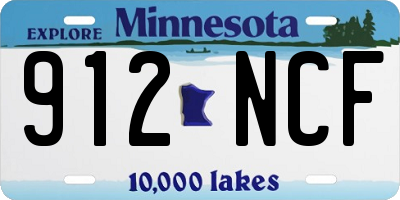 MN license plate 912NCF