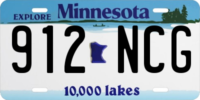 MN license plate 912NCG