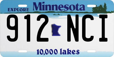 MN license plate 912NCI