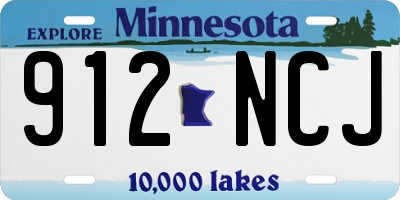 MN license plate 912NCJ