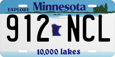 MN license plate 912NCL