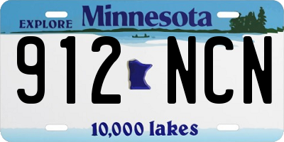 MN license plate 912NCN