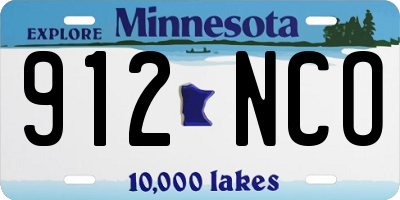 MN license plate 912NCO