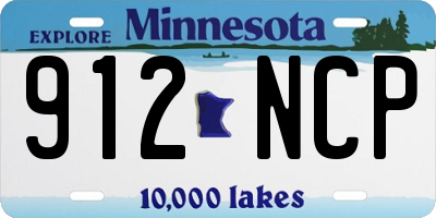 MN license plate 912NCP