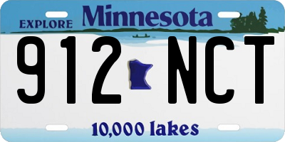 MN license plate 912NCT