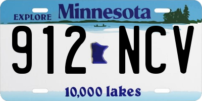 MN license plate 912NCV