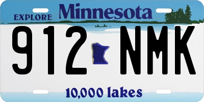 MN license plate 912NMK