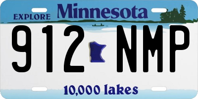 MN license plate 912NMP