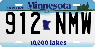 MN license plate 912NMW