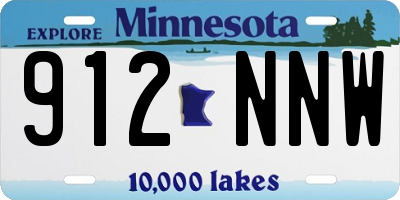 MN license plate 912NNW