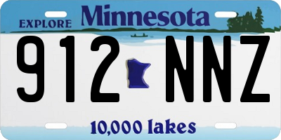 MN license plate 912NNZ