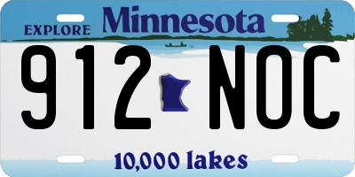 MN license plate 912NOC