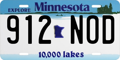 MN license plate 912NOD
