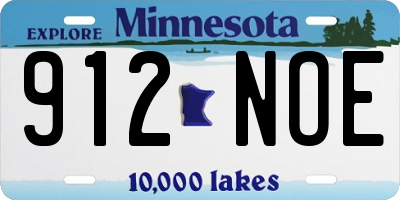 MN license plate 912NOE