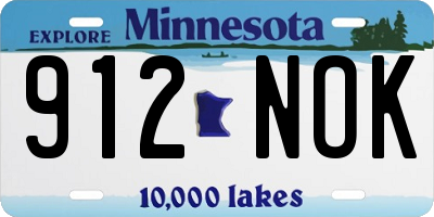 MN license plate 912NOK