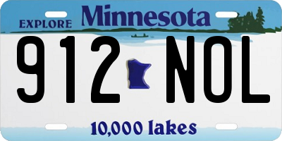 MN license plate 912NOL